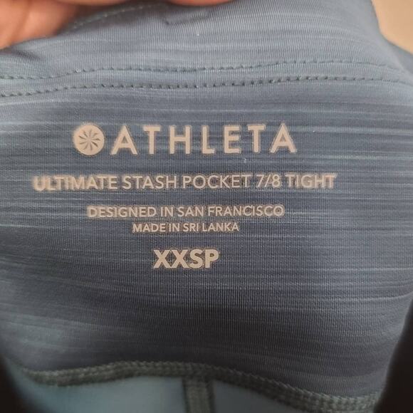 Athleta Ultimate Stash Pocket 7/8 Tight Teal Green Size XXSP - Picture 4 of 5
